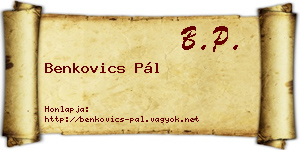 Benkovics Pál névjegykártya
