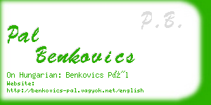 pal benkovics business card